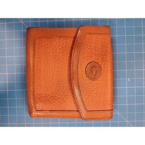 Dooney Bourke Wallet Brown Leather Trifold USA Made Womens Coin Card Holder